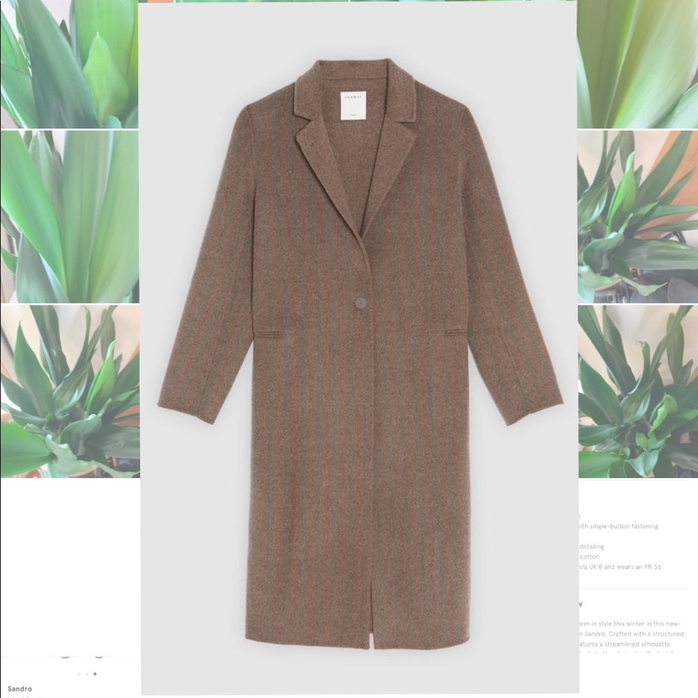 Sandro Paris Wool Coat || subtle green stripe